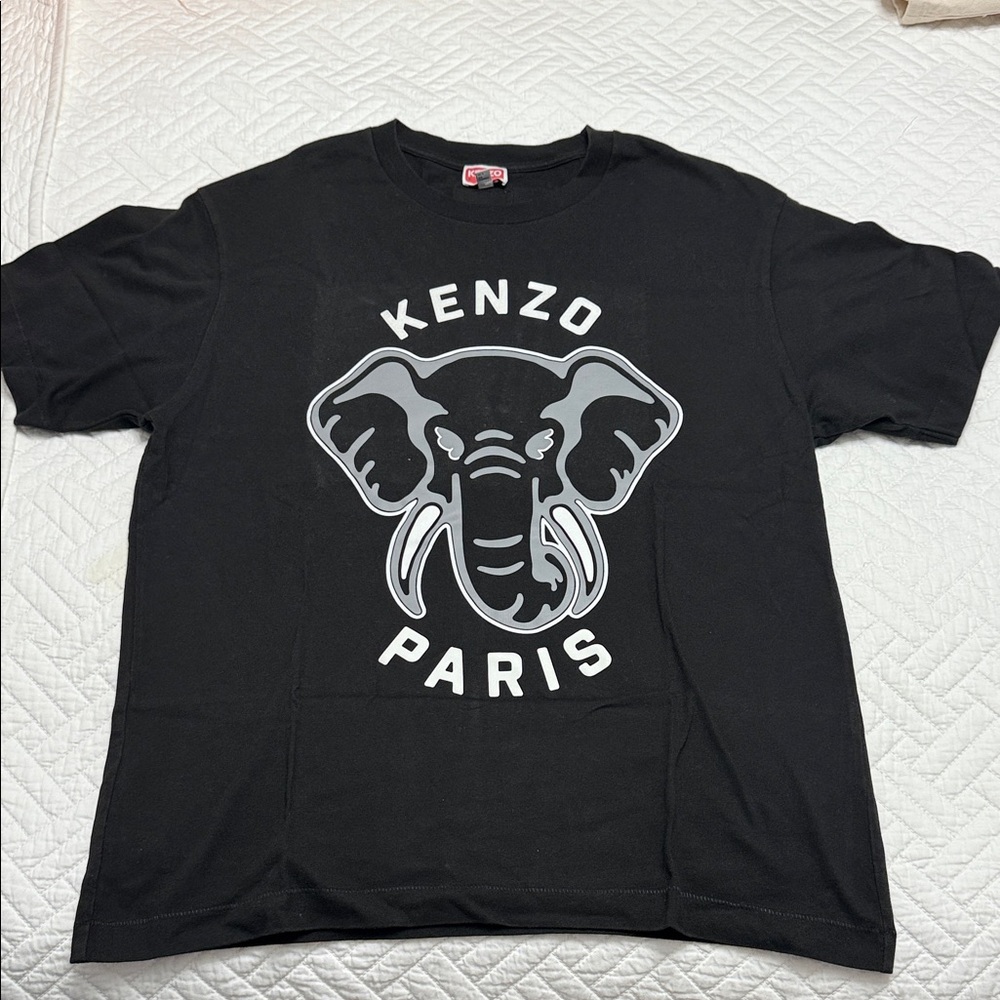 Kenzo Black and Gray Elephant Tee